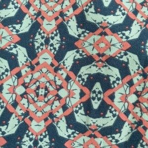 Lularoe TC Women's Leggings Soft Pants Tall Curvy Teal Print